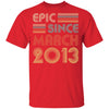 Epic Since March 2013 Vintage 9th Birthday Gifts Youth Youth Shirt | Teecentury.com