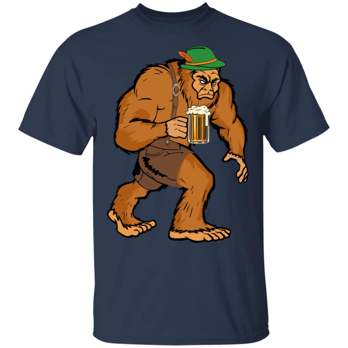 German Bigfoot Drinking Beer Funny Oktoberfest 2019 T-Shirt & Hoodie | Teecentury.com
