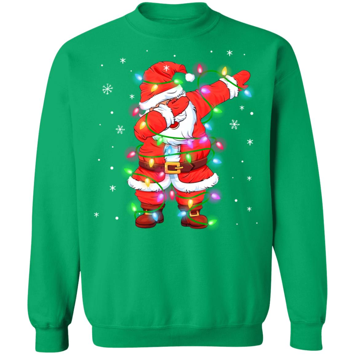 Dabbing Santa Shirt For Boys Girls Christmas Tree Lights T-Shirt & Sweatshirt | Teecentury.com