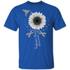 Hummingbird Sunflower Gray Parkinson's Disease Awareness T-Shirt & Hoodie | Teecentury.com
