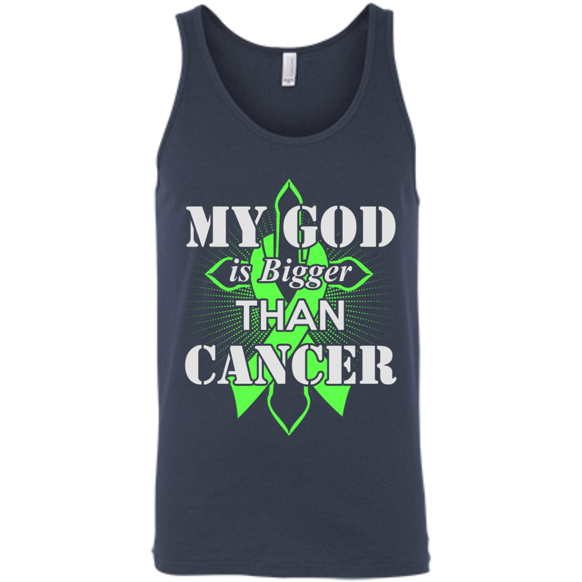 My God Is Bigger Than Cancer Green Awareness Ribbon T-Shirt & Hoodie | Teecentury.com
