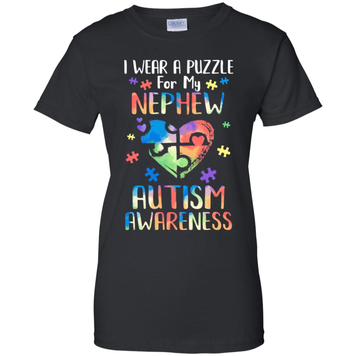 I Wear A Puzzle For My Nephew Autism Awareness T-Shirt & Hoodie | Teecentury.com