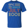 Epic Since July 2002 Vintage 20th Birthday Gifts T-Shirt & Hoodie | Teecentury.com