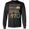 Awesome Since April 1970 Vintage 52th Birthday Gifts T-Shirt & Hoodie | Teecentury.com