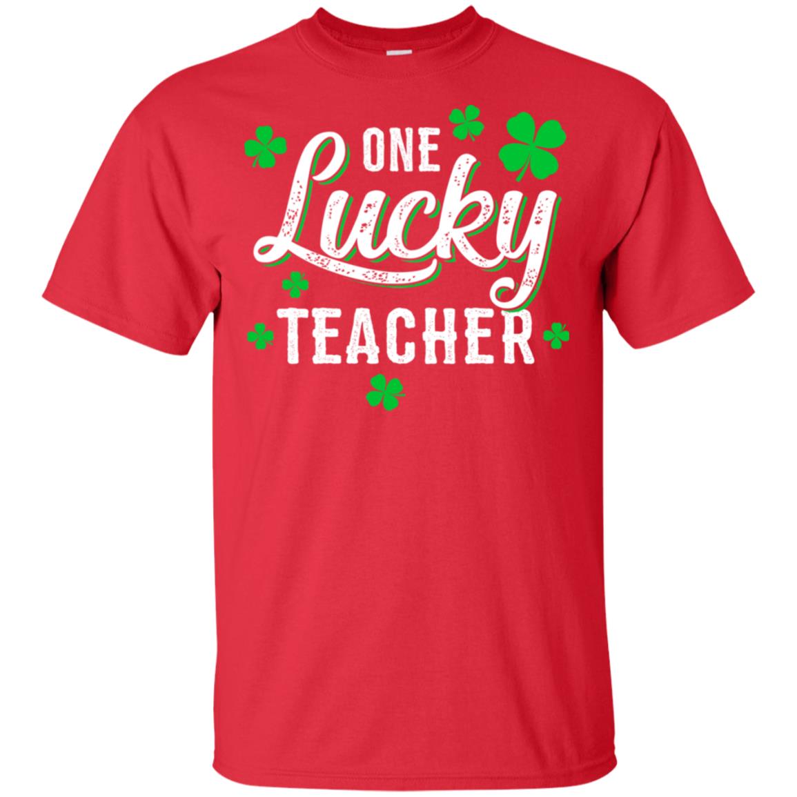 One Lucky Teacher Irish Shamrocks Funny St Patrick Day T-Shirt & Hoodie | Teecentury.com