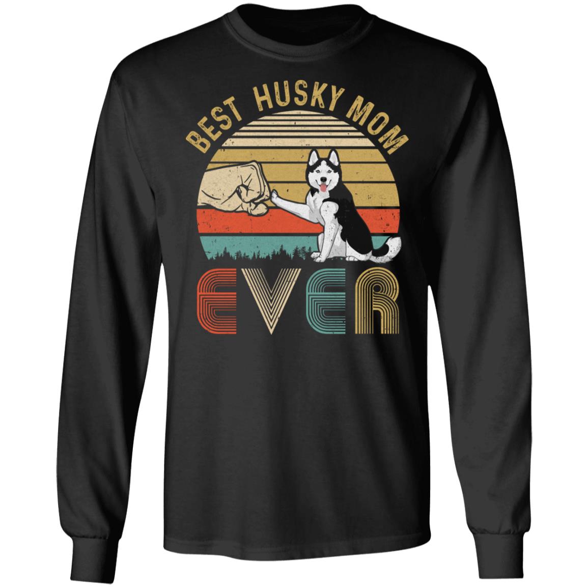 Vintage Best Husky Mom Ever Bump Fit Funny Mom Gifts T-Shirt & Hoodie | Teecentury.com
