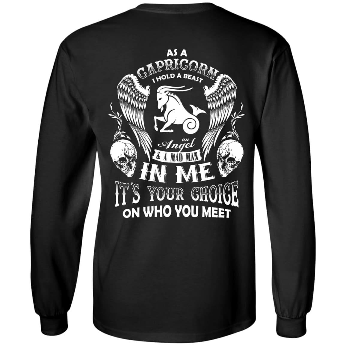 As A Capricorn I Hold A Beast An Angel A Madman In Me T-Shirt & Hoodie | Teecentury.com