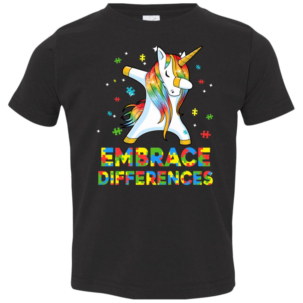 Dabbing Unicorn Autism Awareness Embrace Differences Youth Youth Shirt | Teecentury.com