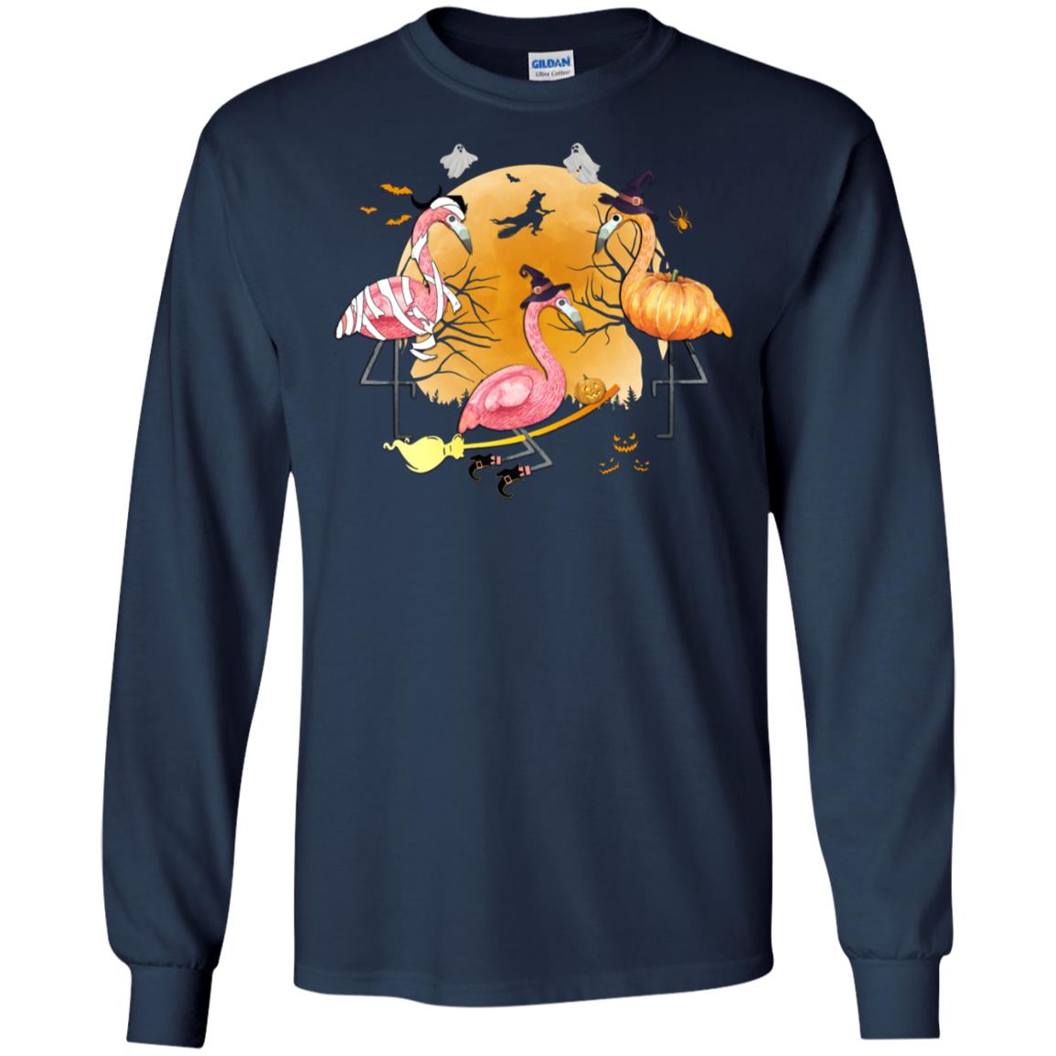 Flamingo Lover Funny Pumpkin Halloween Party T-Shirt & Hoodie | Teecentury.com