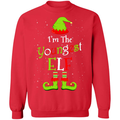 I'm The Youngest Elf Family Matching Funny Christmas Group Gift T-Shirt & Sweatshirt | Teecentury.com