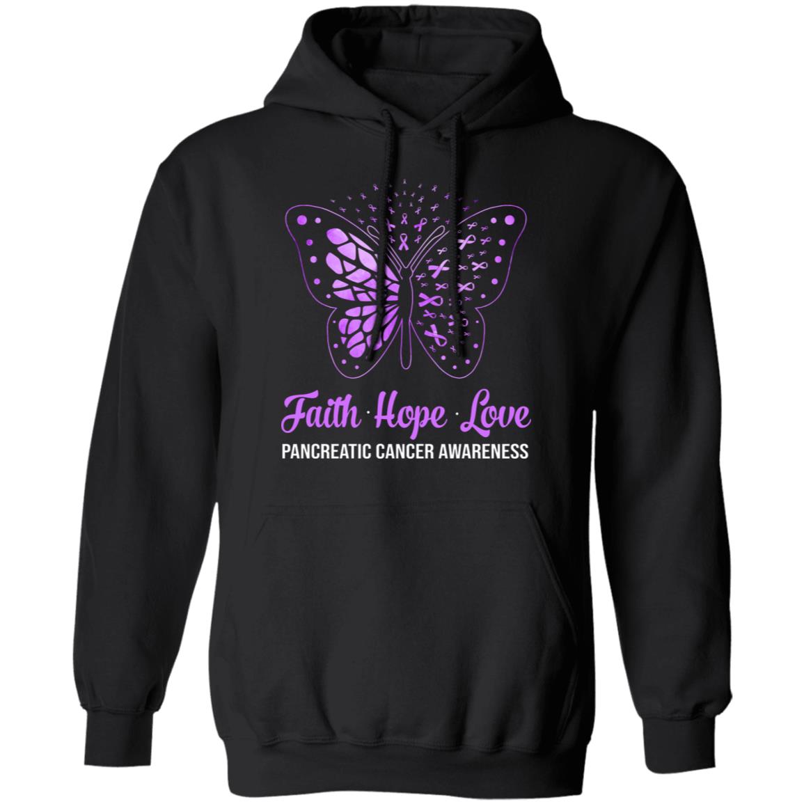 Faith Hope Love Purple Butterfly Pancreatic Cancer Awareness T-Shirt & Hoodie | Teecentury.com
