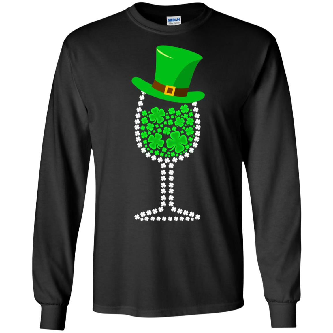 Shamrock Wine Glass Top Hat St Patrick's Day Gift T-Shirt & Hoodie | Teecentury.com