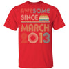 Awesome Since March 2013 Vintage 9th Birthday Gifts Youth Youth Shirt | Teecentury.com