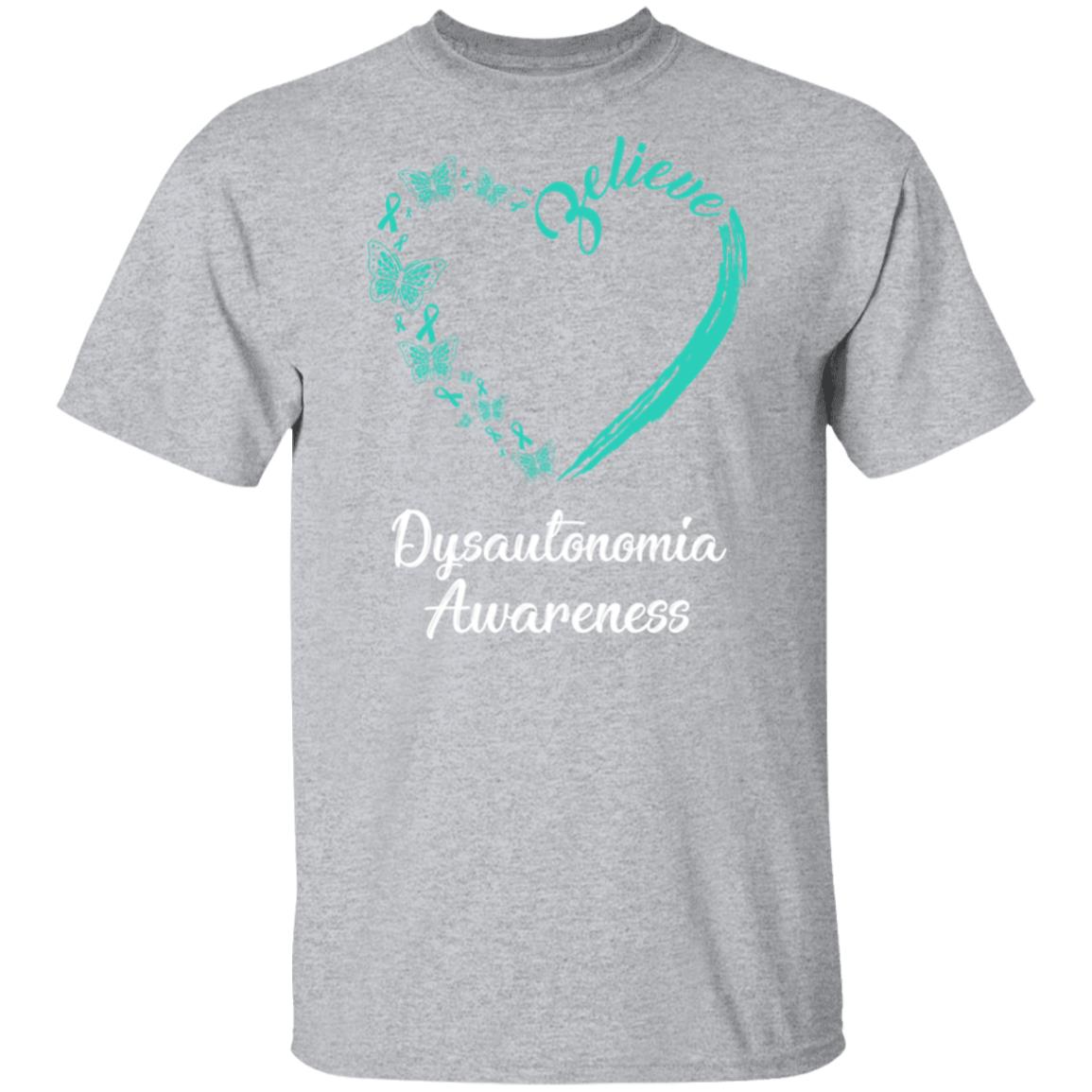 Butterfly Believe Dysautonomia Awareness Ribbon Gifts T-Shirt & Hoodie | Teecentury.com