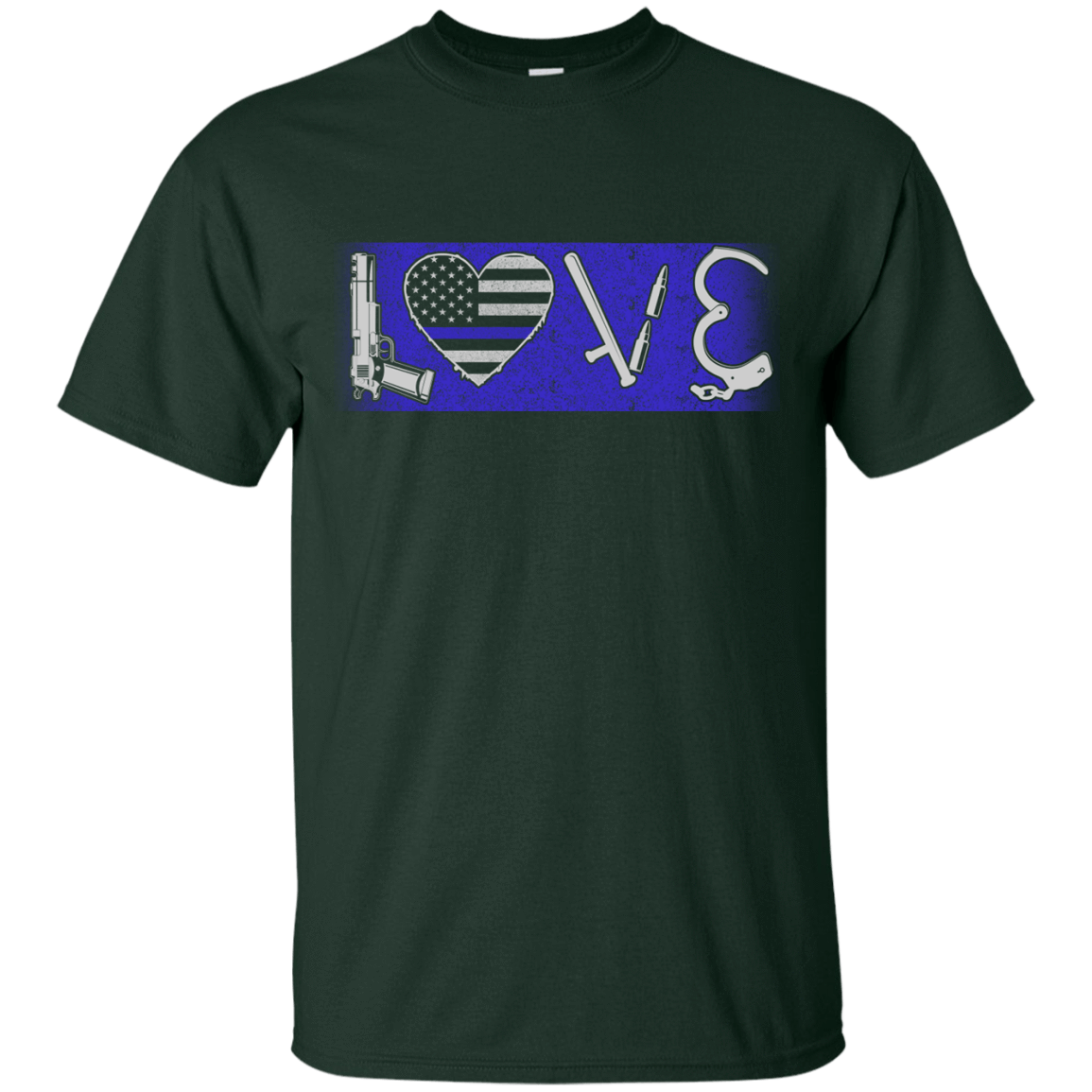 LOVE Thin Blue Line Police Officer T-Shirt & Hoodie | Teecentury.com