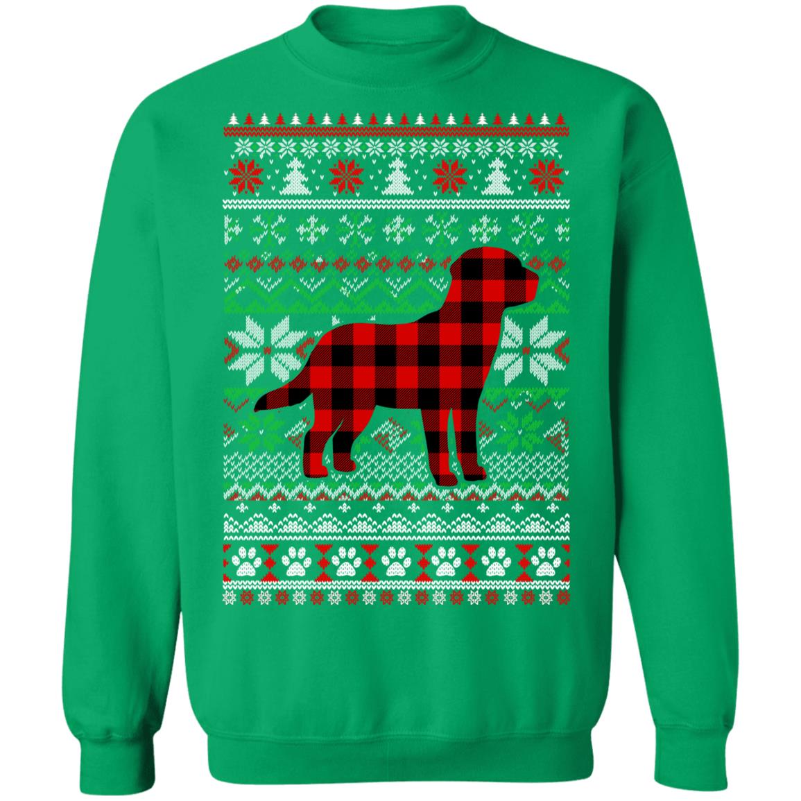 Labrador Red Plaid Ugly Christmas Sweater Gifts T-Shirt & Sweatshirt | Teecentury.com