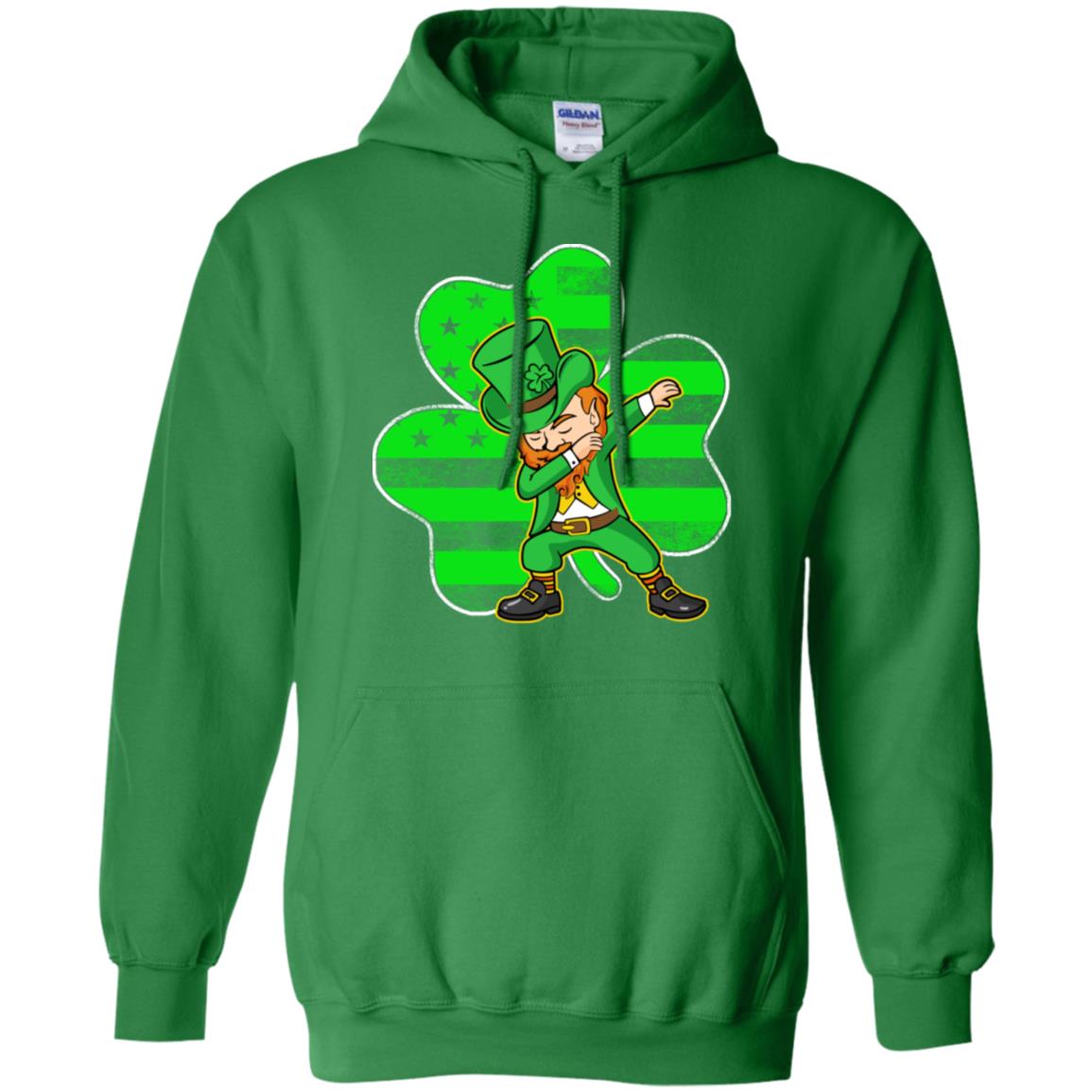 St Patricks Day Leprechaun Dabbing Dab American Flag T-Shirt & Hoodie | Teecentury.com
