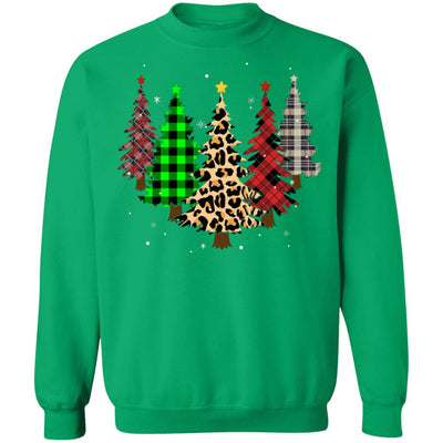 Merry Christmas Tree Leopard Buffalo Plaid Xmas Gifts T-Shirt & Sweatshirt | Teecentury.com