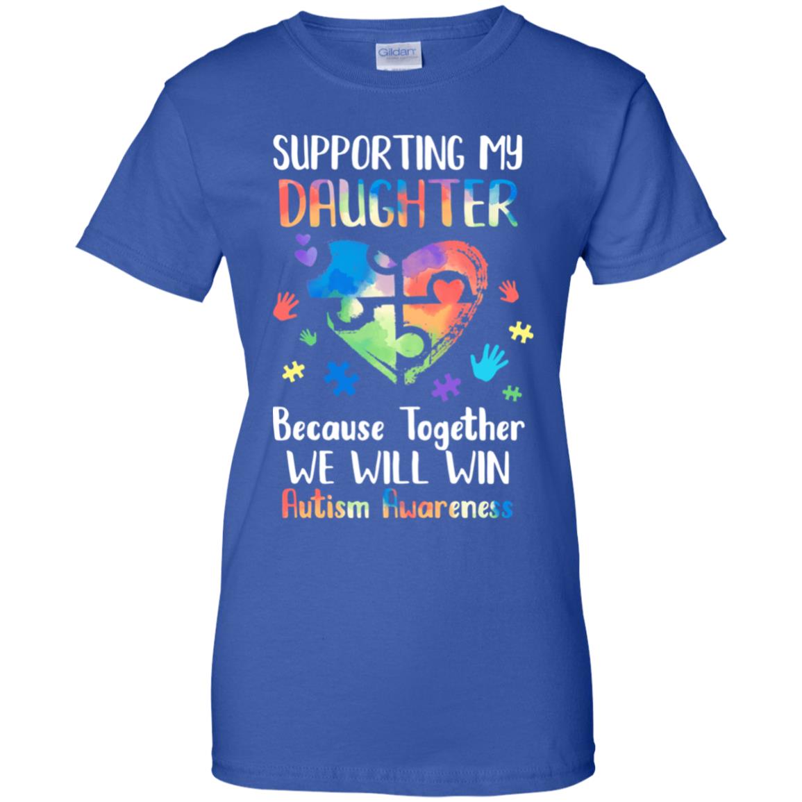 Supporting My Daughter Puzzle Autism Awareness Month T-Shirt & Hoodie | Teecentury.com
