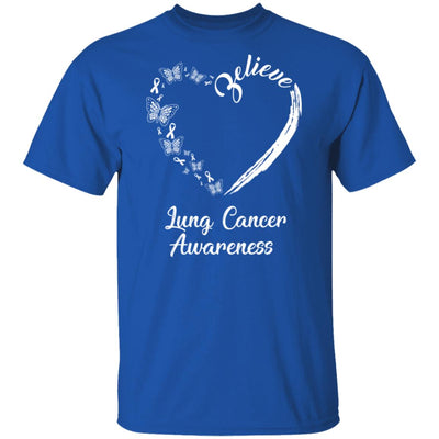 Butterfly Believe Lung Cancer Awareness Ribbon Gifts T-Shirt & Hoodie | Teecentury.com