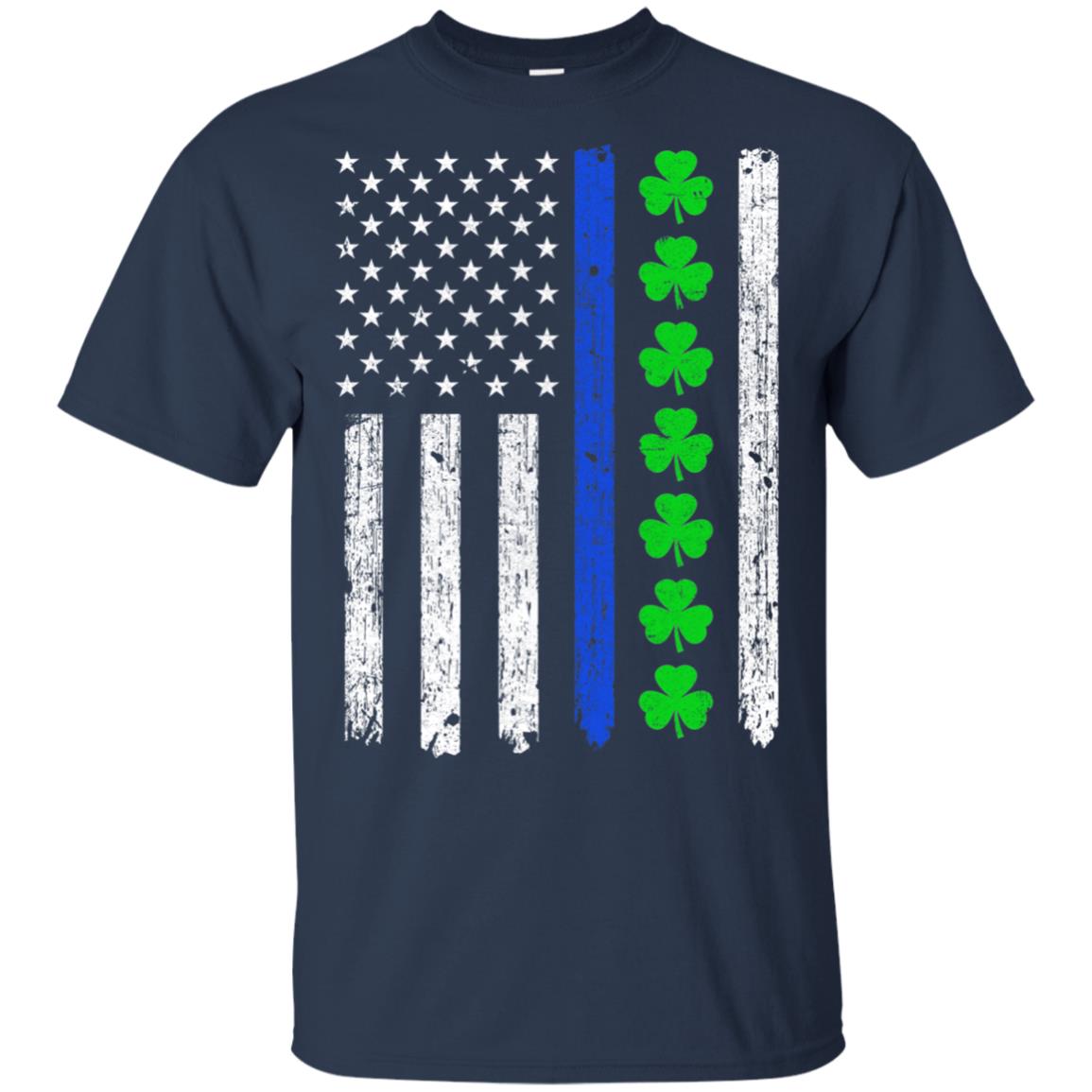 Thin Blue Line Shamrock Irish St Patricks Day Police T-Shirt & Hoodie | Teecentury.com