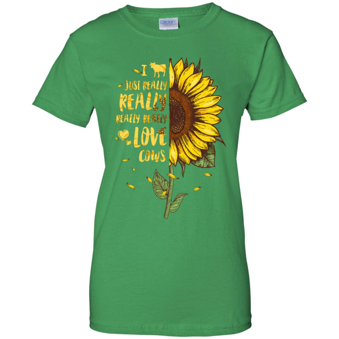 I Just Really Really Love Cows Sunflower T-Shirt & Tank Top | Teecentury.com