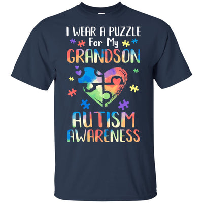 I Wear A Puzzle For My Grandson Autism Awareness T-Shirt & Hoodie | Teecentury.com