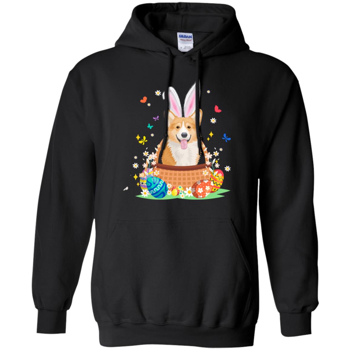 Corgi Bunny Hat Rabbit Easter Eggs T-Shirt & Hoodie | Teecentury.com