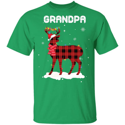 Grandpa Deer Red Plaid Christmas Family Matching Pajamas T-Shirt & Sweatshirt | Teecentury.com