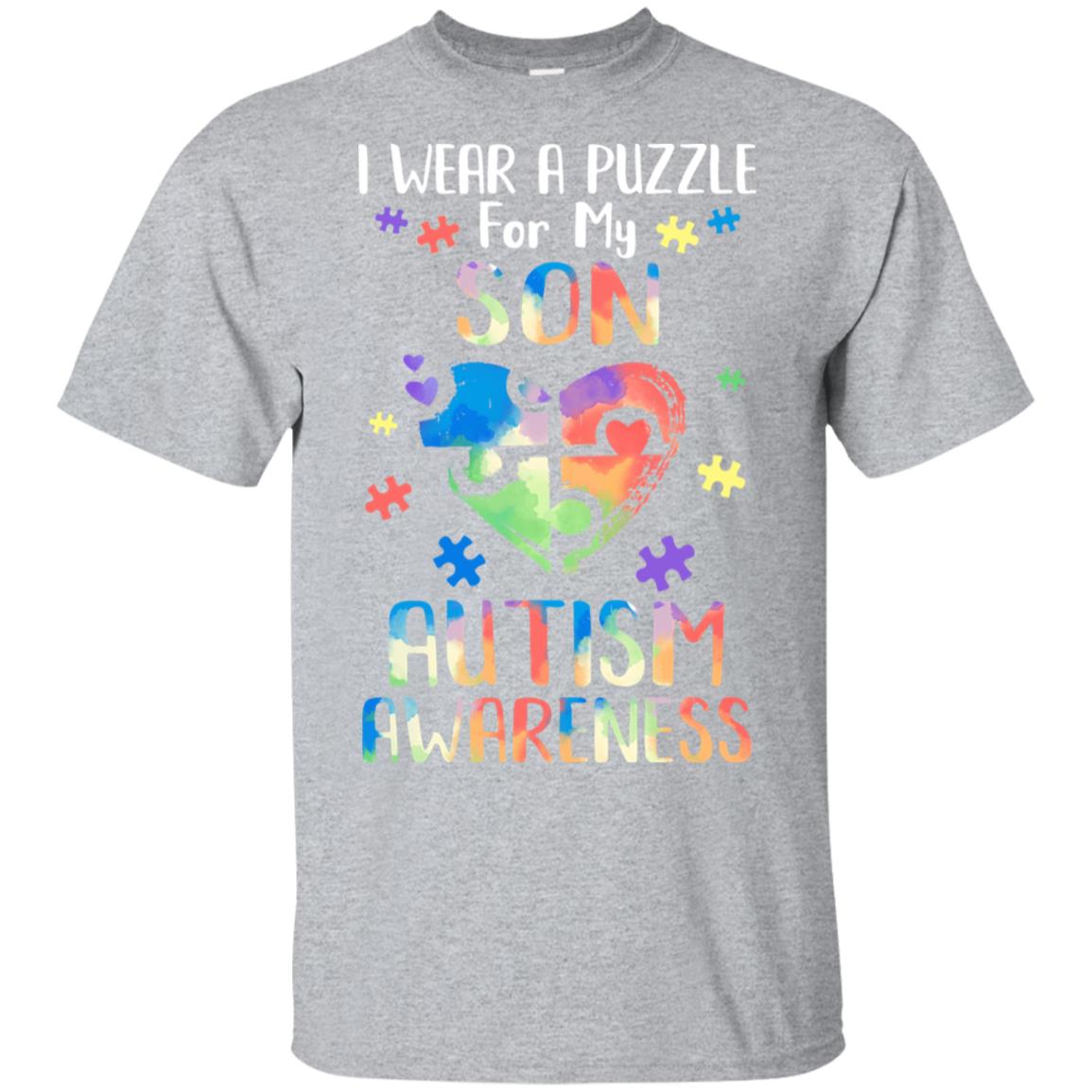 I Wear A Puzzle For My Son Autism Awareness T-Shirt & Hoodie | Teecentury.com