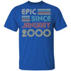 Epic Since January 2000 Vintage 22th Birthday Gifts T-Shirt & Hoodie | Teecentury.com