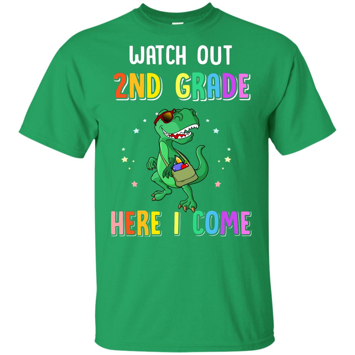 2nd Grade Here I Come Dinosaur Back To School Youth Youth Shirt | Teecentury.com