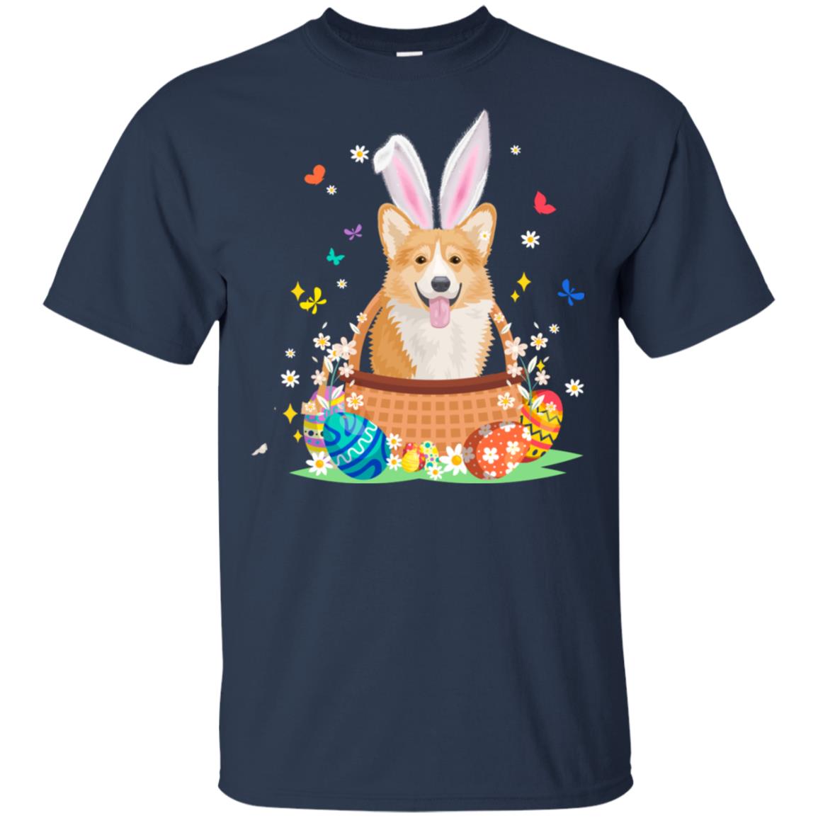 Corgi Bunny Hat Rabbit Easter Eggs T-Shirt & Hoodie | Teecentury.com