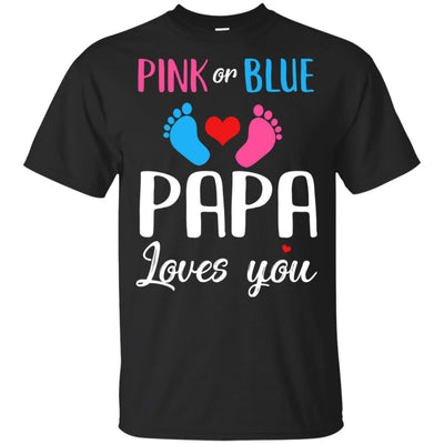 Pink Or Blue Papa Loves You Funny Gender Reveal Party Gift T-Shirt & Hoodie | Teecentury.com