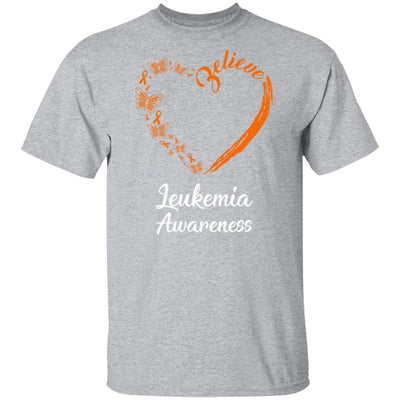 Butterfly Believe Leukemia Awareness Ribbon Gifts T-Shirt & Hoodie | Teecentury.com