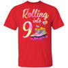 9 Years Old Birthday Girls Roller Skates 80's 9th Birthday Youth Youth Shirt | Teecentury.com