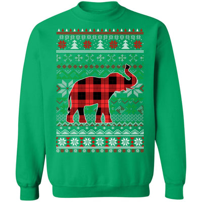 Elephant Red Plaid Ugly Christmas Sweater Funny Gifts T-Shirt & Sweatshirt | Teecentury.com