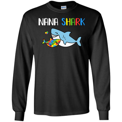 Nana Shark Support Autism Awareness For Grandchild T-Shirt & Hoodie | Teecentury.com
