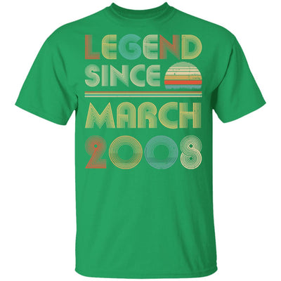 Legend Since March 2008 Vintage 14th Birthday Gifts Youth Youth Shirt | Teecentury.com