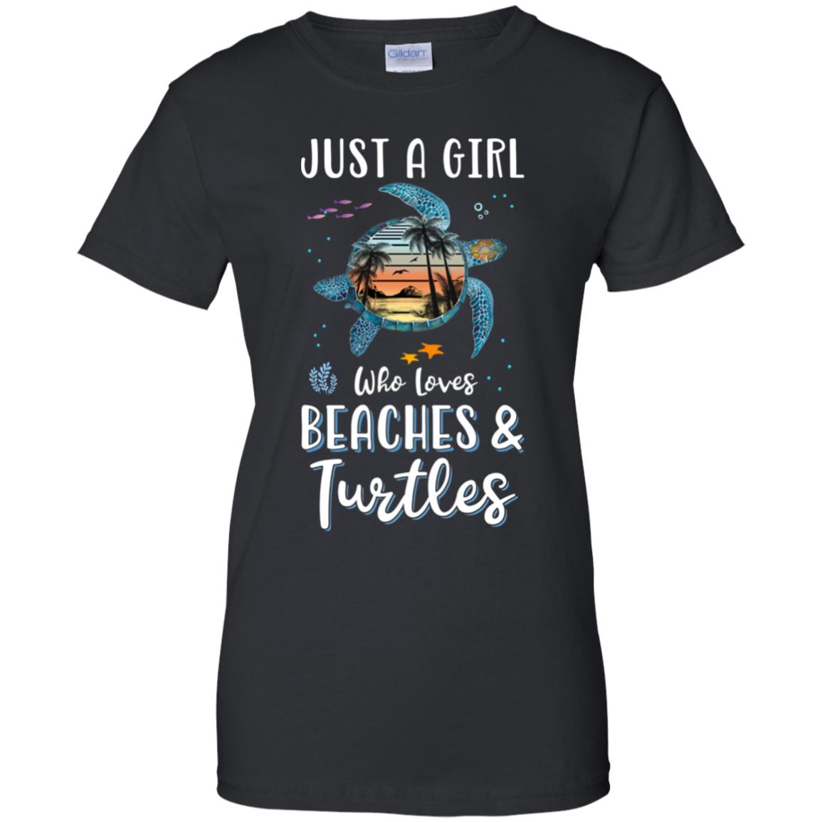 Just A Cute Girl Who Loves Turtles And Beaches T-Shirt & Tank Top | Teecentury.com