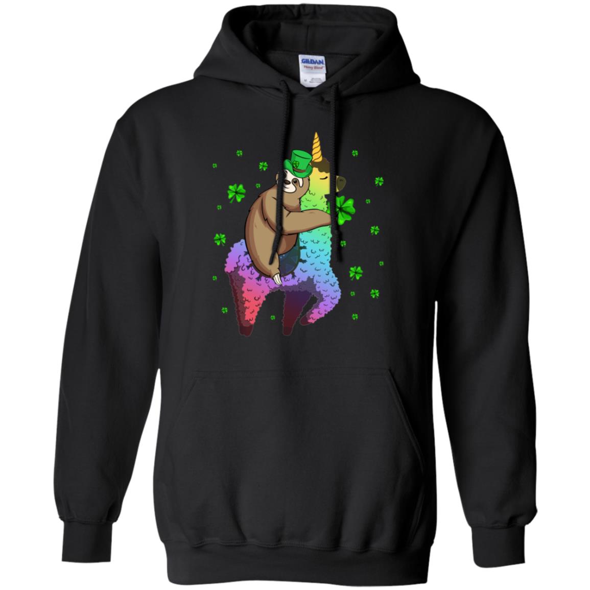 Leprechaun Sloth Riding Llama Unicorn St Patricks Day T-Shirt & Hoodie | Teecentury.com