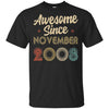 Awesome Since November 2008 Vintage 14th Birthday Gifts T-Shirt & Hoodie | Teecentury.com