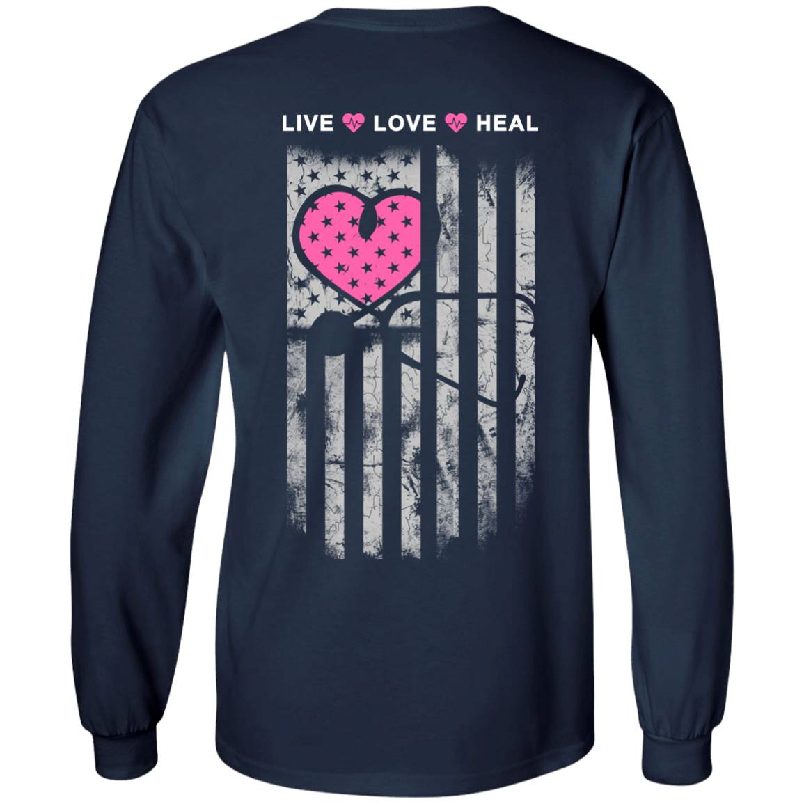 Nurse Heart Flag American Live Love Heal T-Shirt & Hoodie | Teecentury.com