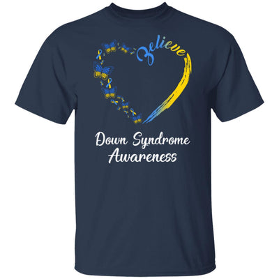 Butterfly Believe Down Syndrome Awareness Ribbon Gifts T-Shirt & Hoodie | Teecentury.com