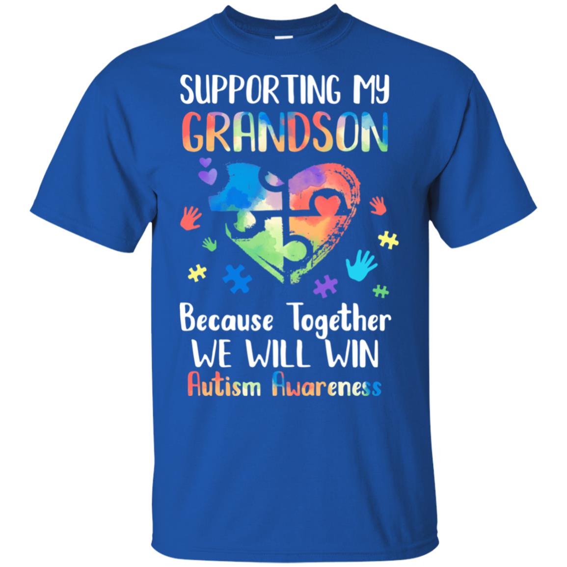 Supporting My Grandson Puzzle Autism Awareness Month T-Shirt & Hoodie | Teecentury.com