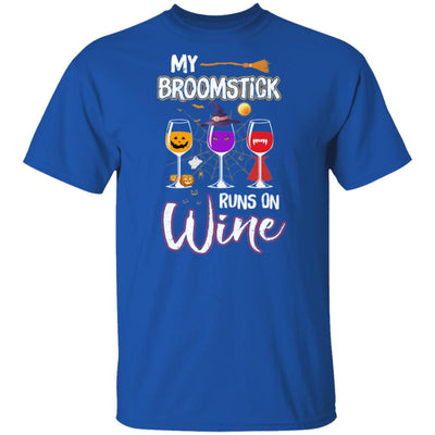 My Broomstick Runs On Wine Drinking Halloween Wine Lover T-Shirt & Hoodie | Teecentury.com