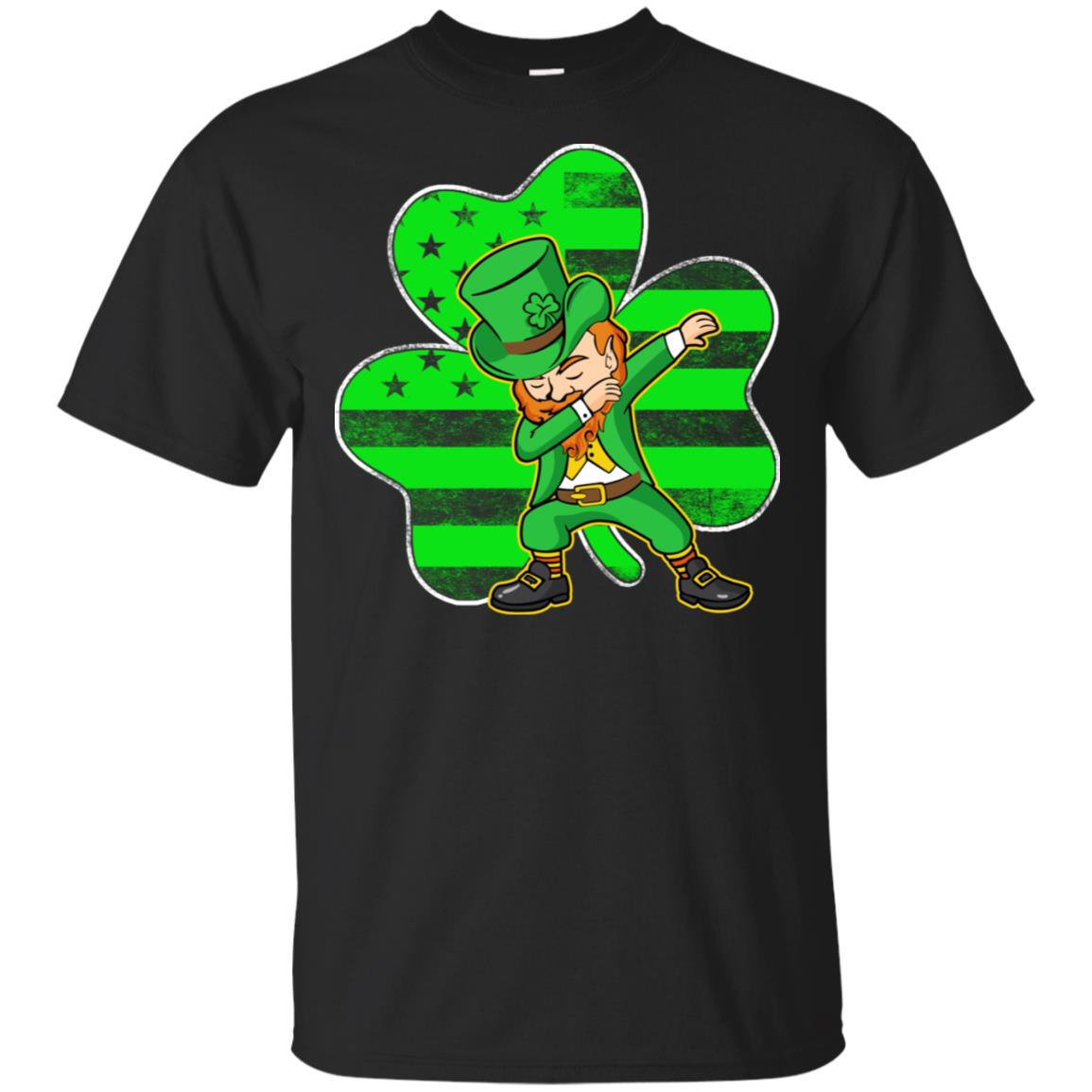 St Patricks Day Leprechaun Dabbing Dab American Flag T-Shirt & Hoodie | Teecentury.com