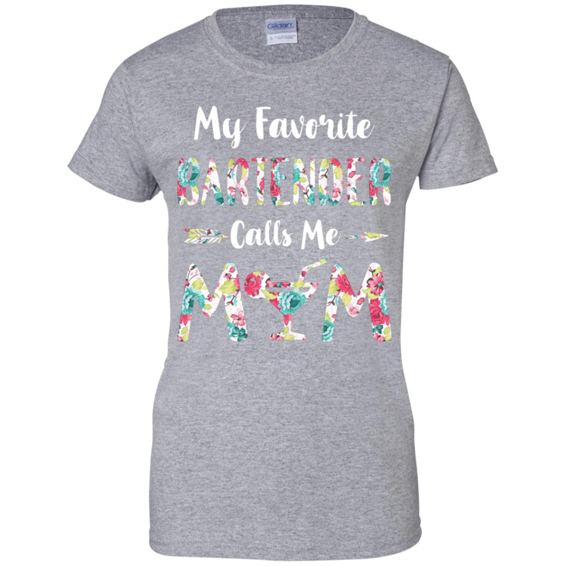 Floral My Favorite Bartender Calls Me Mom Mothers Day Gift T-Shirt & Hoodie | Teecentury.com