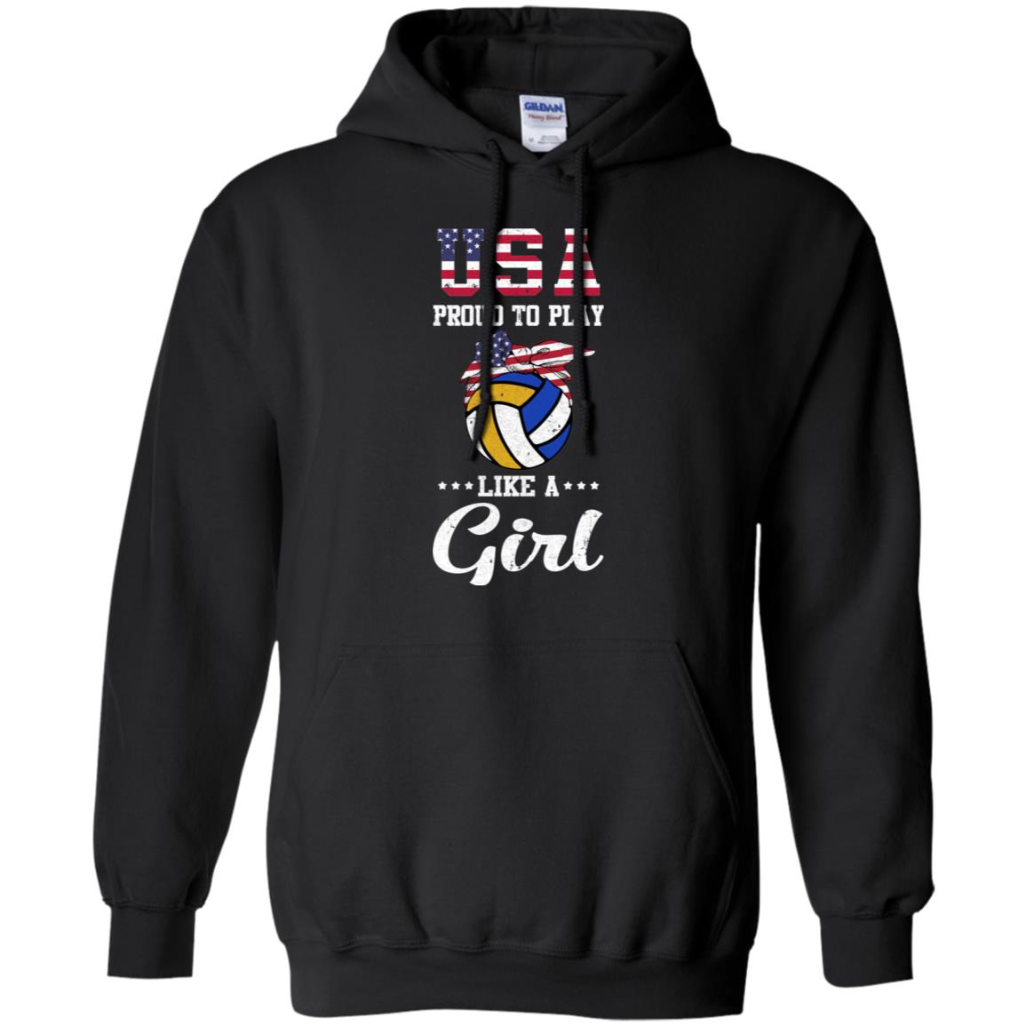 Usa Proud To Play Like A Girl Volleyball T-Shirt & Tank Top | Teecentury.com