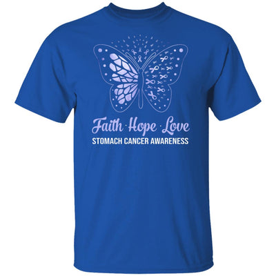Faith Hope Love Periwinkle Butterfly Stomach Cancer Awareness T-Shirt & Hoodie | Teecentury.com